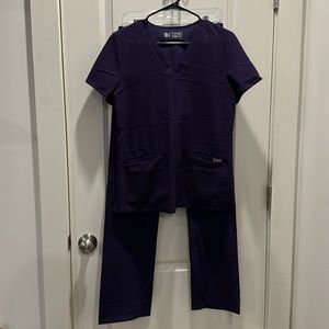 Figs dark purple scrubs set